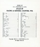 Index, Racine and Kenosha Counties 1908